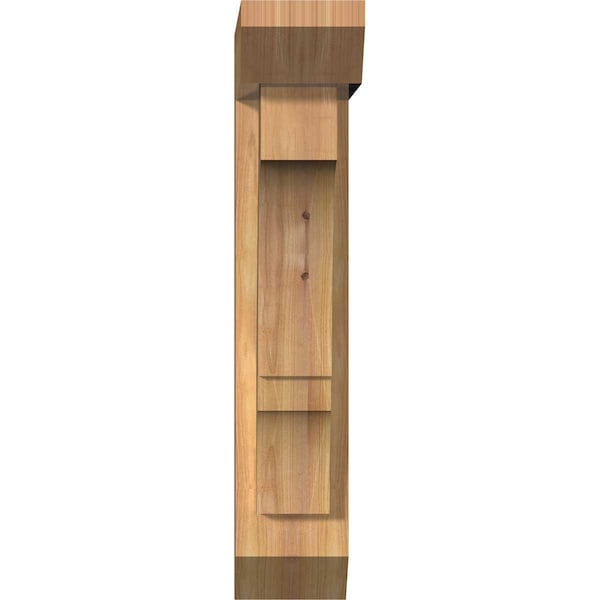 Balboa Slat Smooth Bracket W/ Offset Brace, Western Red Cedar, 5 1/2W X 16D X 28H